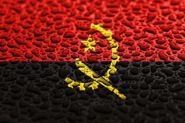 安哥拉国旗由水滴制成。背景预测概念. — 图库照片