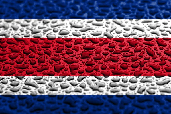 Bandiera nazionale del Costa Rica fatta di gocce d'acqua. Concetto di previsione . — Foto Stock