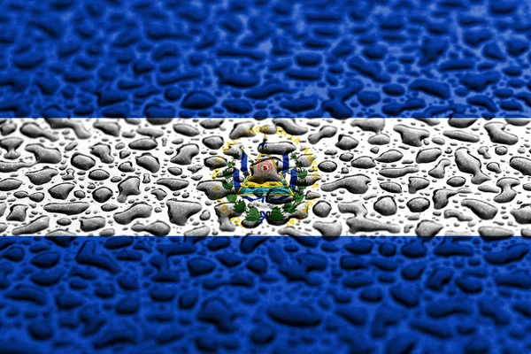 Medborgare sjunker av El Salvador gjord av vattendroppar. Bakgrund prognos koncept. — Stockfoto