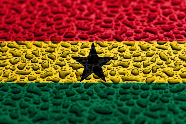 Nationalflagge der Ghana aus Wassertropfen. Vorhersagekonzept. — Stockfoto