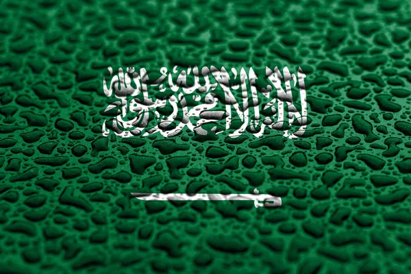 National flag of Saudi Arabia made of water drops. Background forecast concept. — Stock Photo, Image