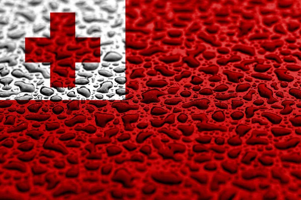 National flag of Tonga made of water drops. Background forecast concept. — Stock Photo, Image
