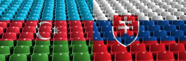 Azerbaycan, Slovakya, Slovakya stadyum koltukları konsepti. Avrupa futbol yeterlilik oyunları