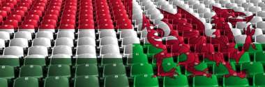 Macaristan, Macar, Galler, Galler, flip stadyum koltuk kavramı. Avrupa futbol yeterlilik oyunları