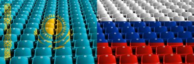 Kazakistan, Kazakistan, Rusya, Rus stadyum koltukları kavramı. Avrupa futbol yeterlilik oyunları