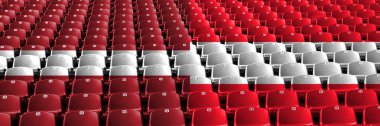 Letonya, Letonya, Avusturya, Avusturya stadyum koltukları konsepti. Avrupa futbol yeterlilik oyunları