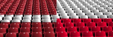 Letonya, Letonya, Polonya, Polonya stadyum koltukları kavramı. Avrupa futbol yeterlilik oyunları