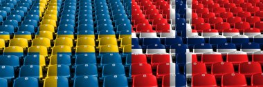 İsveç, İsveç, Norveç, Norveç stadyum koltuk kavramı. Avrupa futbol yeterlilik oyunları