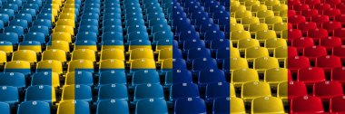İsveç, İsveç, Romanya, Romanya stadyum koltuk konsepti. Avrupa futbol yeterlilik oyunları