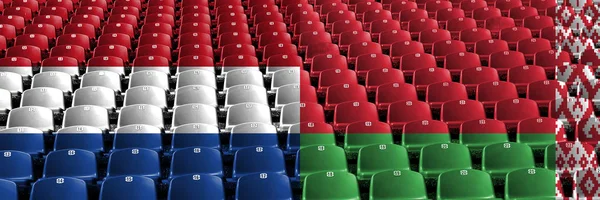 Нидерланды, Белоруссия, концепция сидений на стадионе. Квалификация европейских футбольных команд — стоковое фото