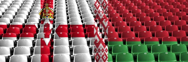 北爱尔兰,白俄罗斯体育场的座位概念。欧洲足球资格赛 — 图库照片