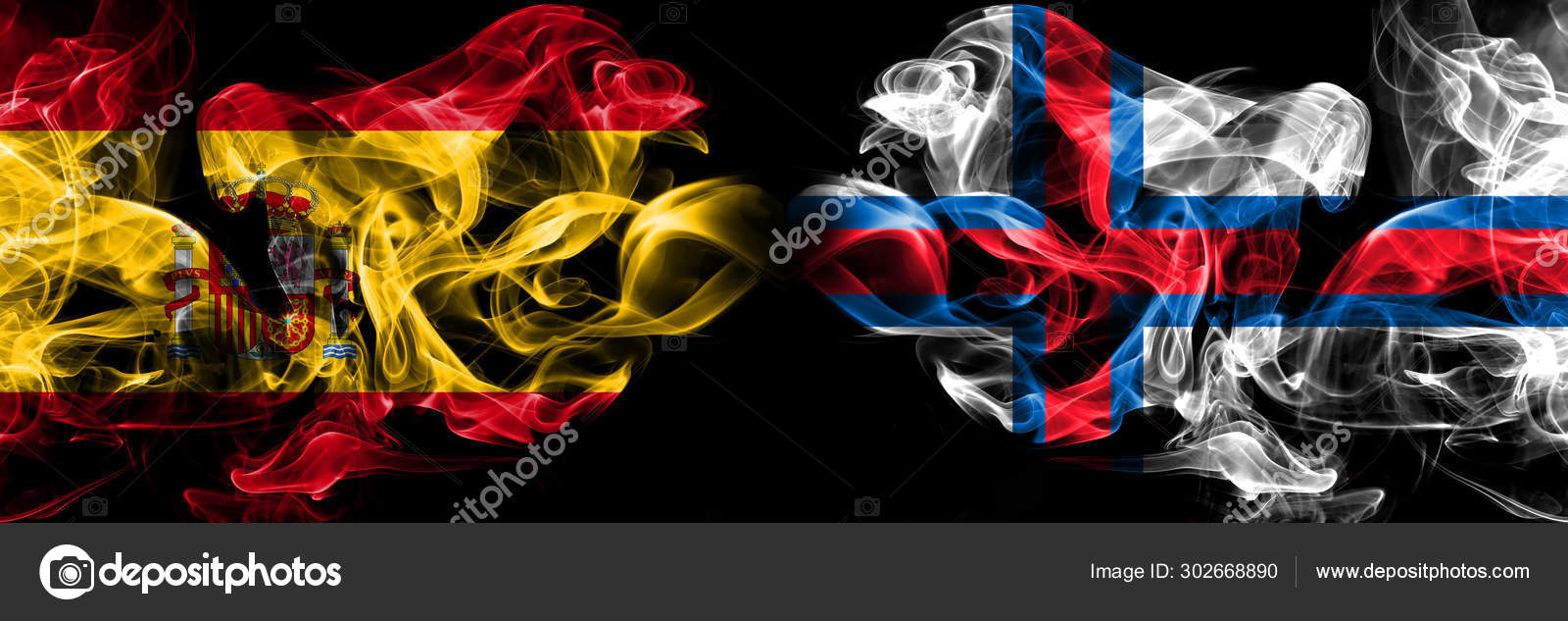 España Español Islas Feroe Competin Gruesas Banderas