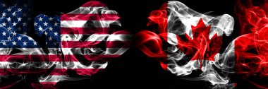 Amerika Birleşik Devletleri, Abd vs Kanada, Kanada arka plan soyut kavram barış bayrakları dumanları.