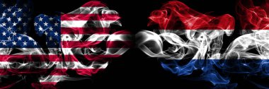 Amerika Birleşik Devletleri, Abd vs Hollanda, Hollanda arka plan soyut kavram barış bayrakları dumanlar.