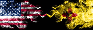 Amerika Birleşik Devletleri, Abd vs New Mexico devlet arka plan soyut kavram barış bayrakları dumanları.