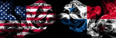 Amerika Birleşik Devletleri, Abd vs Panama arka plan soyut kavram barış bayrakları dumanları.