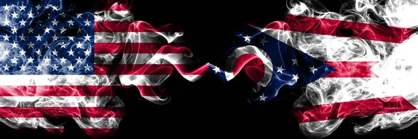 États-Unis d'Amérique, États-Unis vs Ohio state background abstract concept peace smokes flags . — Photo