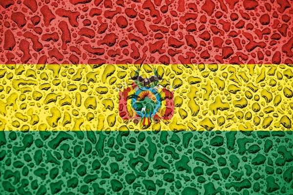 Bolivia national flag made of water drops. Background forecast season concept. — Stock Photo, Image