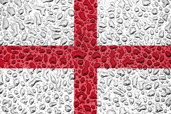 Bandera nacional de Inglaterra hecha de gotas de agua. Concepto de temporada de previsión . — Foto de Stock