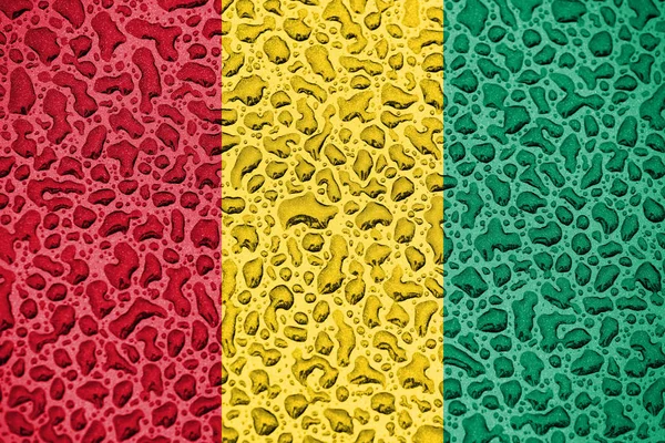 Guinea national flag made of water drops. Background forecast season concept. — Stock Photo, Image