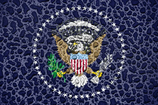 Πρόεδρος της εθνικής σημαίας των Ηνωμένων Πολιτειών, φτιαγμένη από σταγόνες νερού. Έννοια της περιόδου πρόβλεψης ιστορικού. — Φωτογραφία Αρχείου
