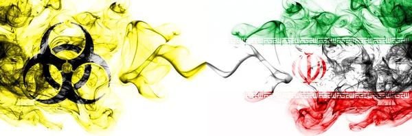 Iran Irańska Kwarantanna Koronawirus Covid Zamknięty Smoky Mystic Flaga Iranu — Zdjęcie stockowe