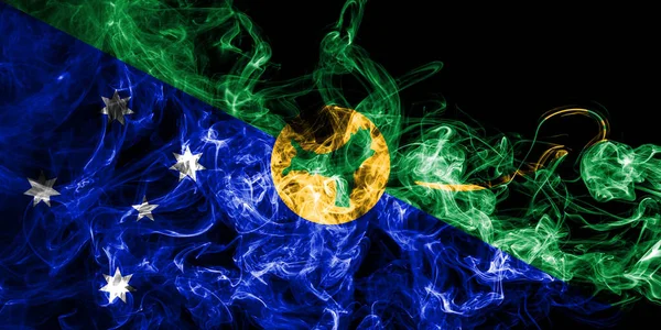 Vánoční Ostrov Kouřová Vlajka Austrálie Závislé Území Vlajky — Stock fotografie