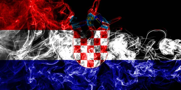 Croacia Bandera Humo Bandera Nacional — Foto de Stock