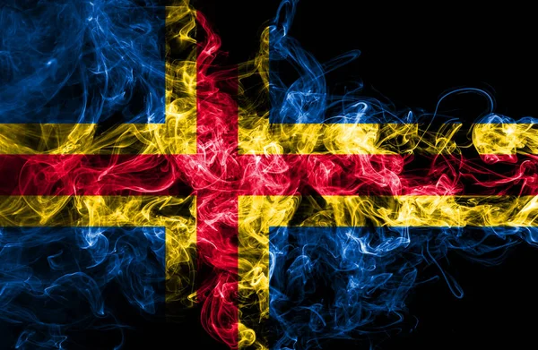 Флаг Аландского Дыма Флаг Финляндии — стоковое фото