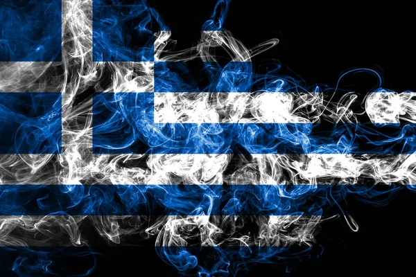 Греция Флаг Дыма Национальный Флаг — стоковое фото