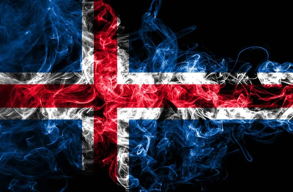 Islanda Bandiera Del Fumo Bandiera Nazionale — Foto Stock