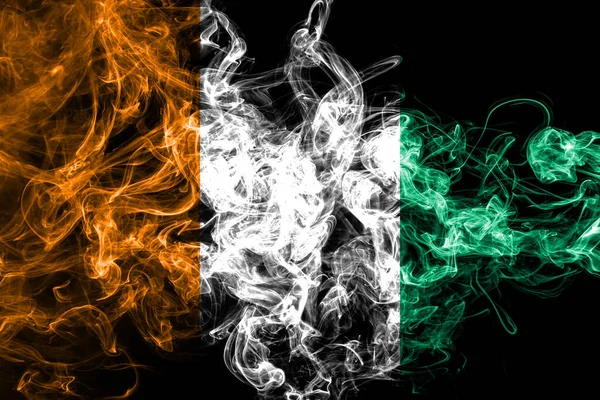 Cte Ivoire Smoke Flag National Flag — стоковое фото