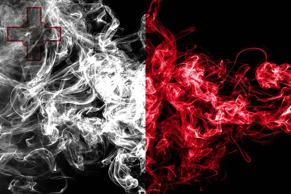 Malta Bandera Humo Bandera Nacional — Foto de Stock