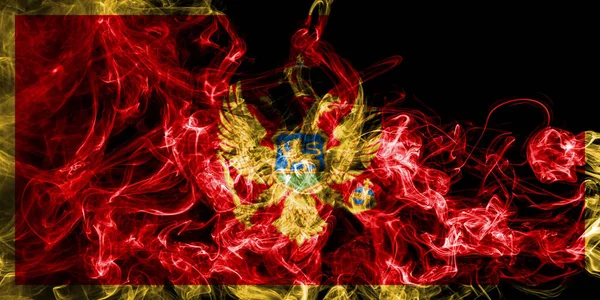 Flaga Dymna Czarnogóry Flaga Narodowa — Zdjęcie stockowe