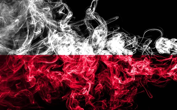 Polen Rökning Flagga Nationell Flagga — Stockfoto