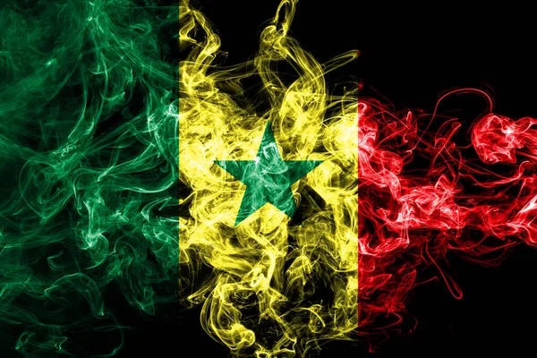 Senegal Rökfana Nationell Flagga — Stockfoto