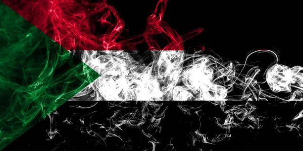 Súdánská Vlajka Kouře Národní Vlajka — Stock fotografie