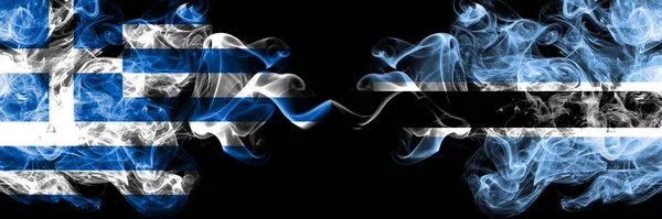 Greece Botswana Botswanan Smoky Mystic Flags Placed Side Side Χοντρές — Φωτογραφία Αρχείου