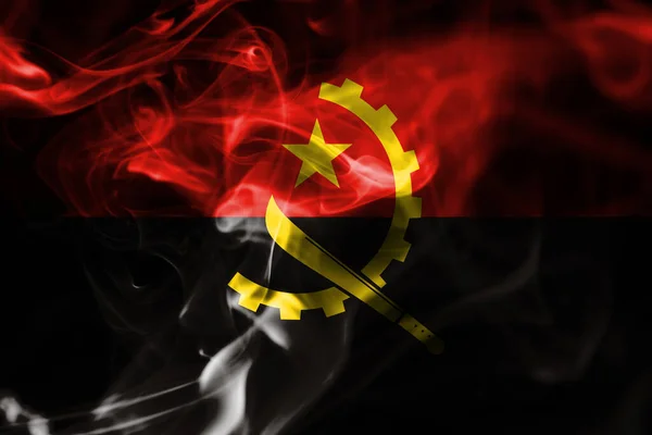 Angola Bandiera Del Fumo Bandiera Nazionale Del Fumo — Foto Stock