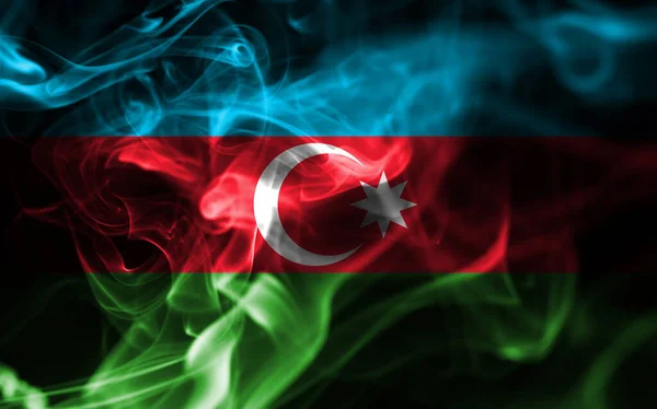 Азербайджан Курить Національний Прапор Диму — стокове фото