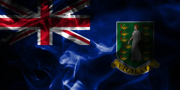 Bandeira Fumo Das Ilhas Virgens Britânicas Territórios Ultramarinos Britânicos Bandeira — Fotografia de Stock