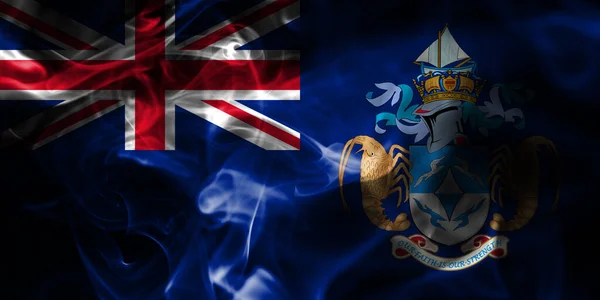Bandera Humo Tristan Cunha Territorios Británicos Ultramar Bandera Territorio Dependiente —  Fotos de Stock