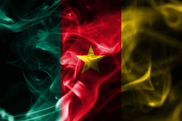 Kamerunská Vlajka Kouře Národní Vlajka Kouře — Stock fotografie