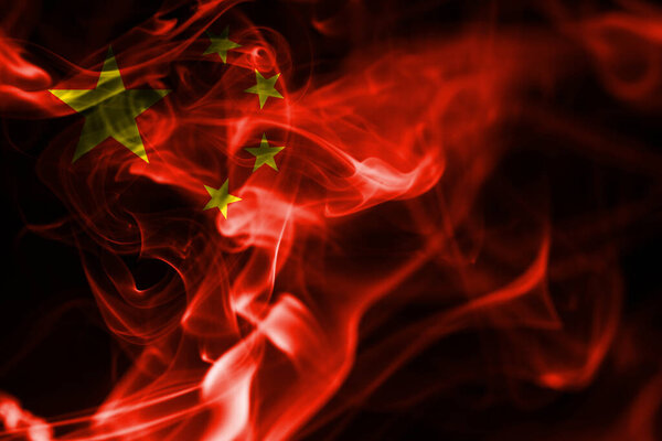 China smoke flag national flag of smoke
