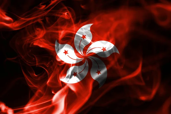 Hong Kong Smoke Flag Dependent Territory Flag National Flag Smoke — Stock Photo, Image