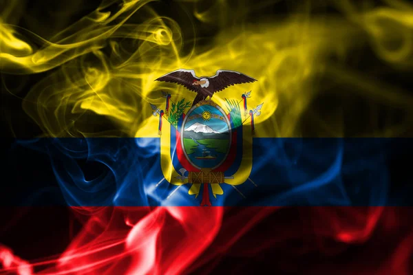 Bandeira Fumo Equador Bandeira Nacional Fumo — Fotografia de Stock