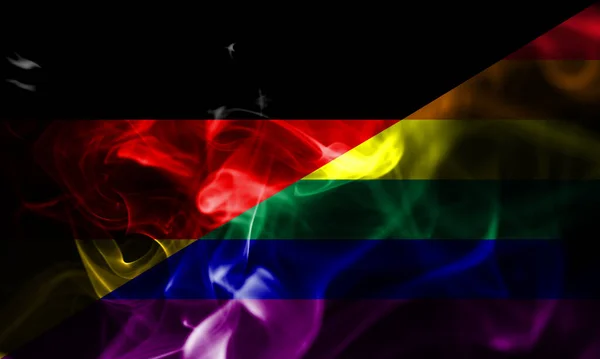 Γερμανία Gay Σημαία Καπνού Lgbt Σημαία Γερμανίας — Φωτογραφία Αρχείου