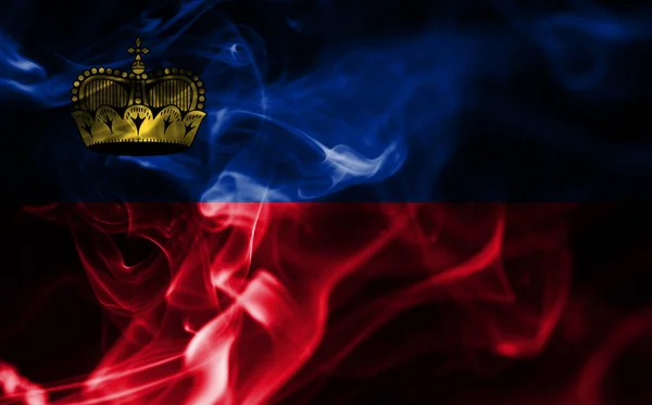 Liechtenstein Rauch Flagge Nationale Rauchfahne — Stockfoto
