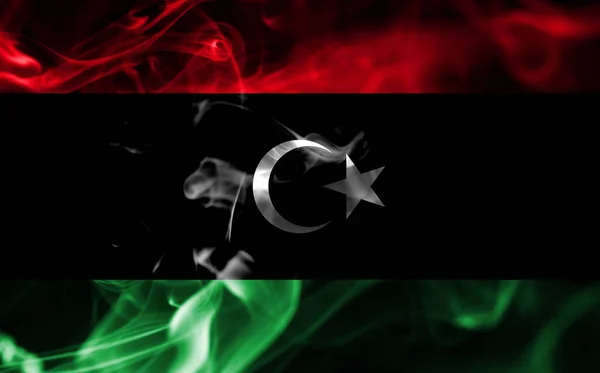 Libyen Rauch Flagge Nationale Rauchfahne — Stockfoto