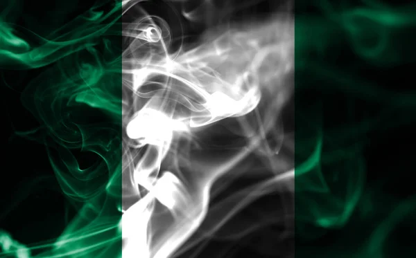 Nigeria Rauch Flagge Nationale Rauchfahne — Stockfoto